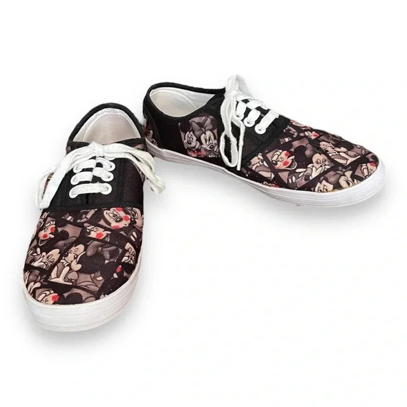 THE BRADFORD EXCHANGE Mickey & Minnie "Caught in the Moment" Sneakers sz 7.5 - Picture 1 of 11